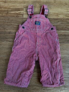 Vintage OshKosh B'gosh Red Stripe Kids Overalls